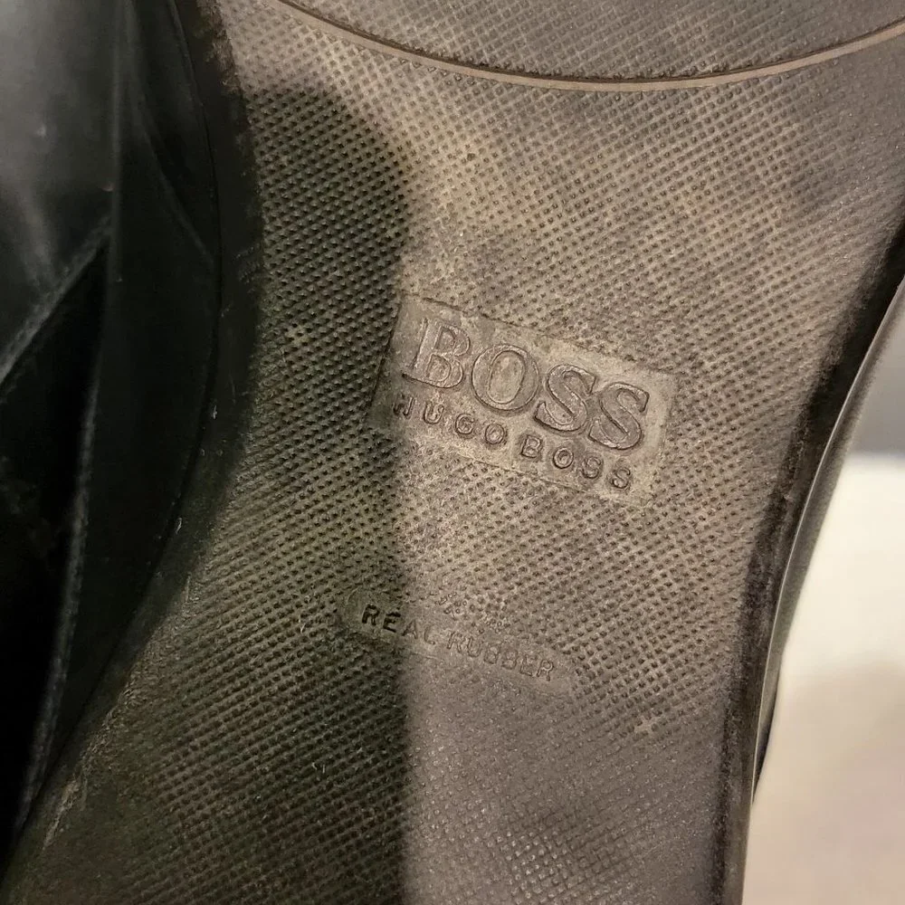 Boss By Hugo Boss Mens Black Leather Shoes - Picture 10 of 16